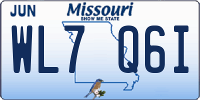 MO license plate WL7Q6I