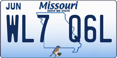 MO license plate WL7Q6L