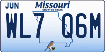 MO license plate WL7Q6M