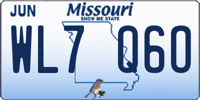 MO license plate WL7Q6O