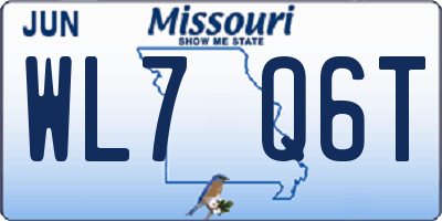 MO license plate WL7Q6T
