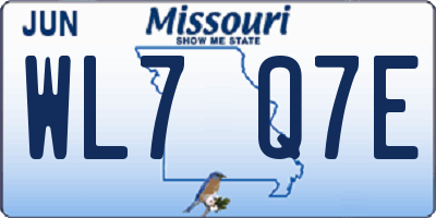 MO license plate WL7Q7E