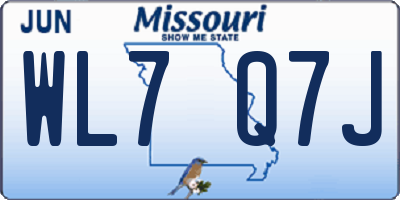MO license plate WL7Q7J