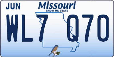 MO license plate WL7Q7O