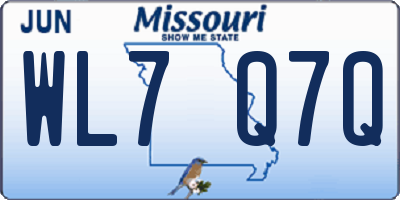 MO license plate WL7Q7Q