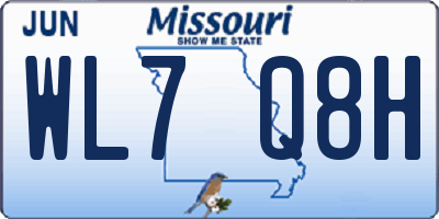 MO license plate WL7Q8H