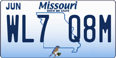 MO license plate WL7Q8M