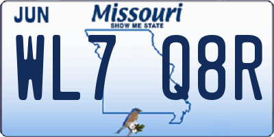MO license plate WL7Q8R