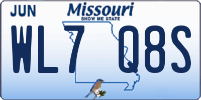 MO license plate WL7Q8S