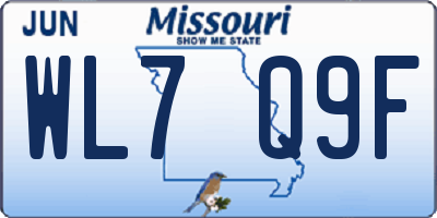 MO license plate WL7Q9F