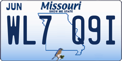 MO license plate WL7Q9I