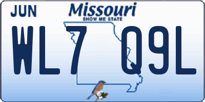 MO license plate WL7Q9L