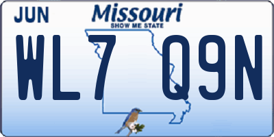 MO license plate WL7Q9N