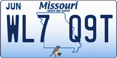 MO license plate WL7Q9T