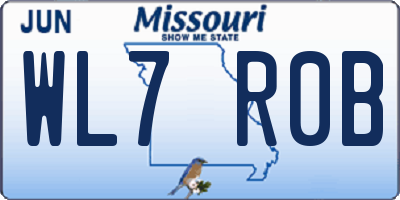 MO license plate WL7R0B