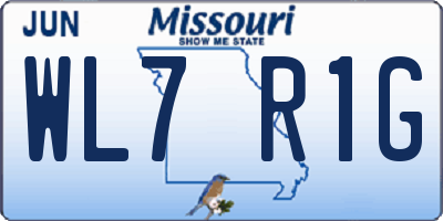 MO license plate WL7R1G