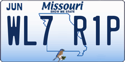 MO license plate WL7R1P