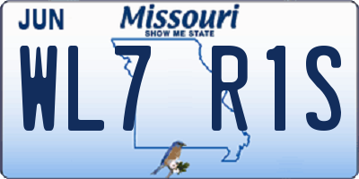 MO license plate WL7R1S