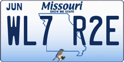 MO license plate WL7R2E