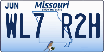 MO license plate WL7R2H