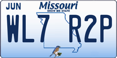 MO license plate WL7R2P