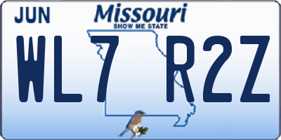 MO license plate WL7R2Z