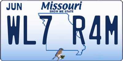 MO license plate WL7R4M