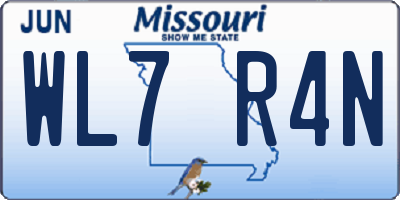 MO license plate WL7R4N