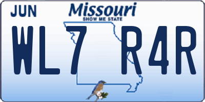MO license plate WL7R4R