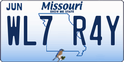 MO license plate WL7R4Y