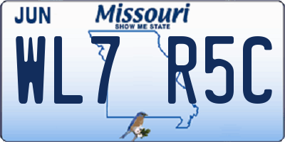 MO license plate WL7R5C