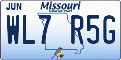 MO license plate WL7R5G