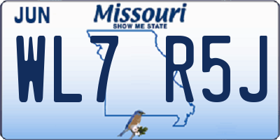 MO license plate WL7R5J