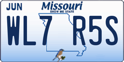 MO license plate WL7R5S