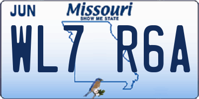 MO license plate WL7R6A