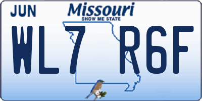MO license plate WL7R6F