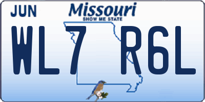 MO license plate WL7R6L