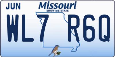 MO license plate WL7R6Q