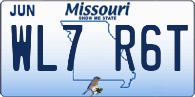 MO license plate WL7R6T