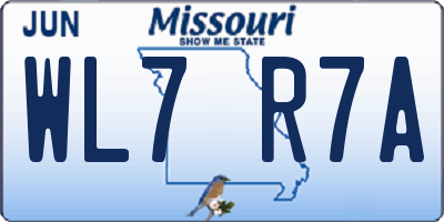 MO license plate WL7R7A