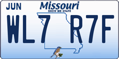 MO license plate WL7R7F