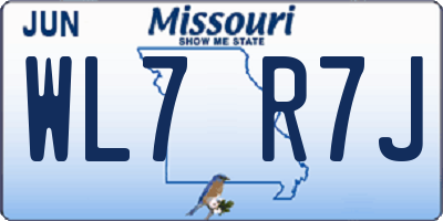 MO license plate WL7R7J