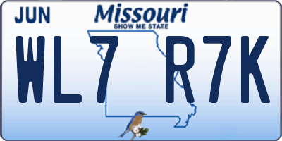 MO license plate WL7R7K