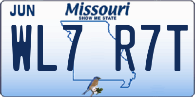 MO license plate WL7R7T