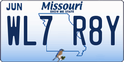 MO license plate WL7R8Y
