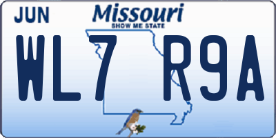 MO license plate WL7R9A