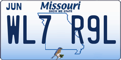 MO license plate WL7R9L