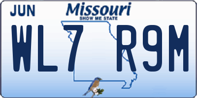 MO license plate WL7R9M