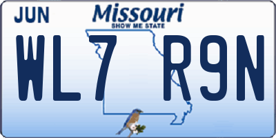 MO license plate WL7R9N