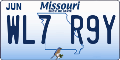 MO license plate WL7R9Y